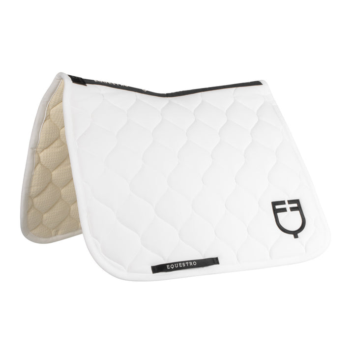 Dressage saddle pad with onion quilting WHITE