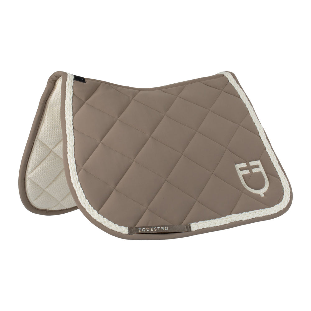 Braided cord jumping saddle pad WALNUT (18-1112)/ANTIQUE WHITE (11-0105)