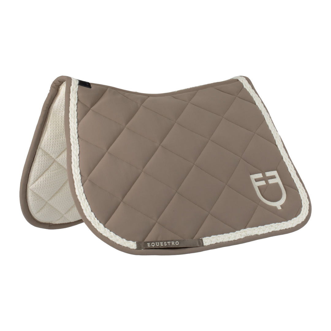 Braided cord jumping saddle pad WALNUT (18-1112)/ANTIQUE WHITE (11-0105)