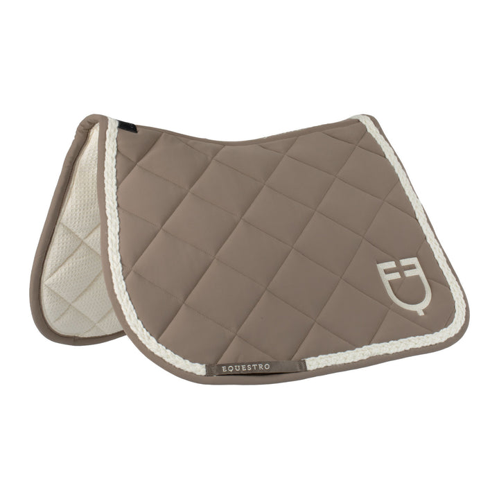 Braided cord jumping saddle pad WALNUT (18-1112)/ANTIQUE WHITE (11-0105)