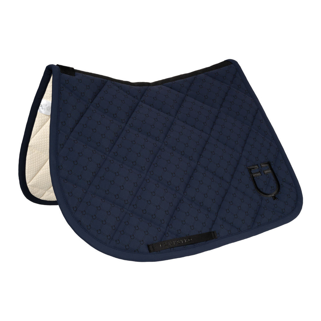 Jumping saddle pad with monogram print NAVY BLAZER (19-3923)/BLACK