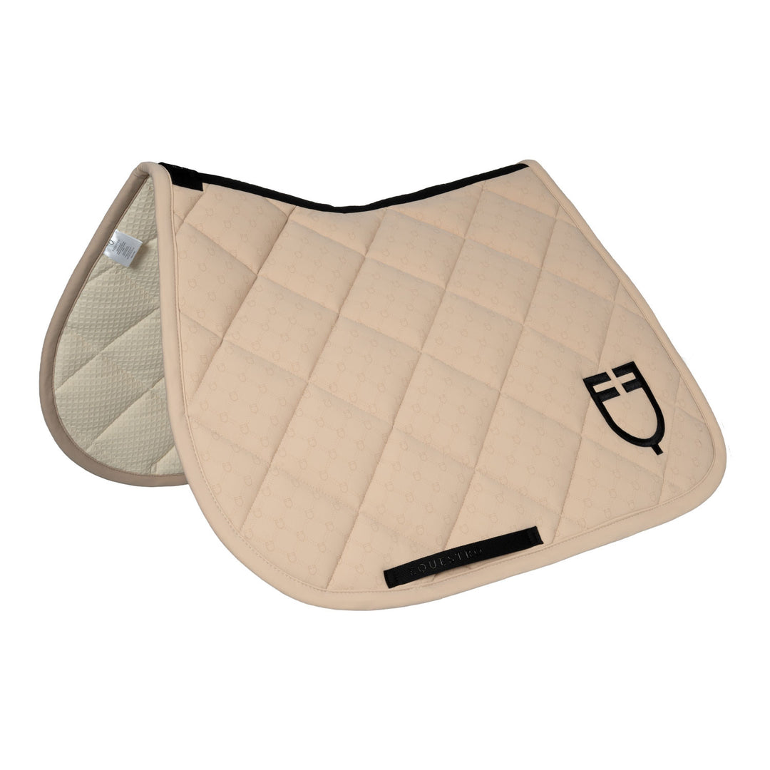 Jumping saddle pad with monogram print OXFORD TAN (15-1306)/BLACK