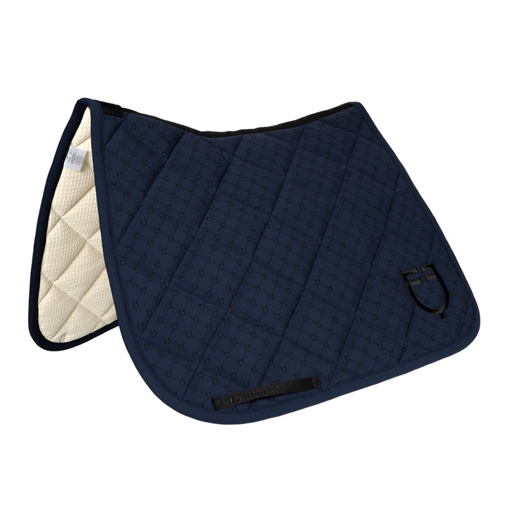 Dressage saddle pad with monogram print NAVY BLAZER (19-3923)/BLACK