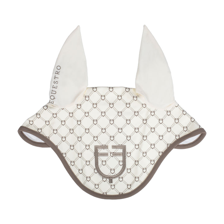 Fly veil with monogram print ANTIQUE WHITE (11-0105)/WALNUT (18-1112)