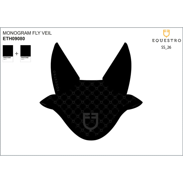 Fly veil with monogram print BLACK/BLACK