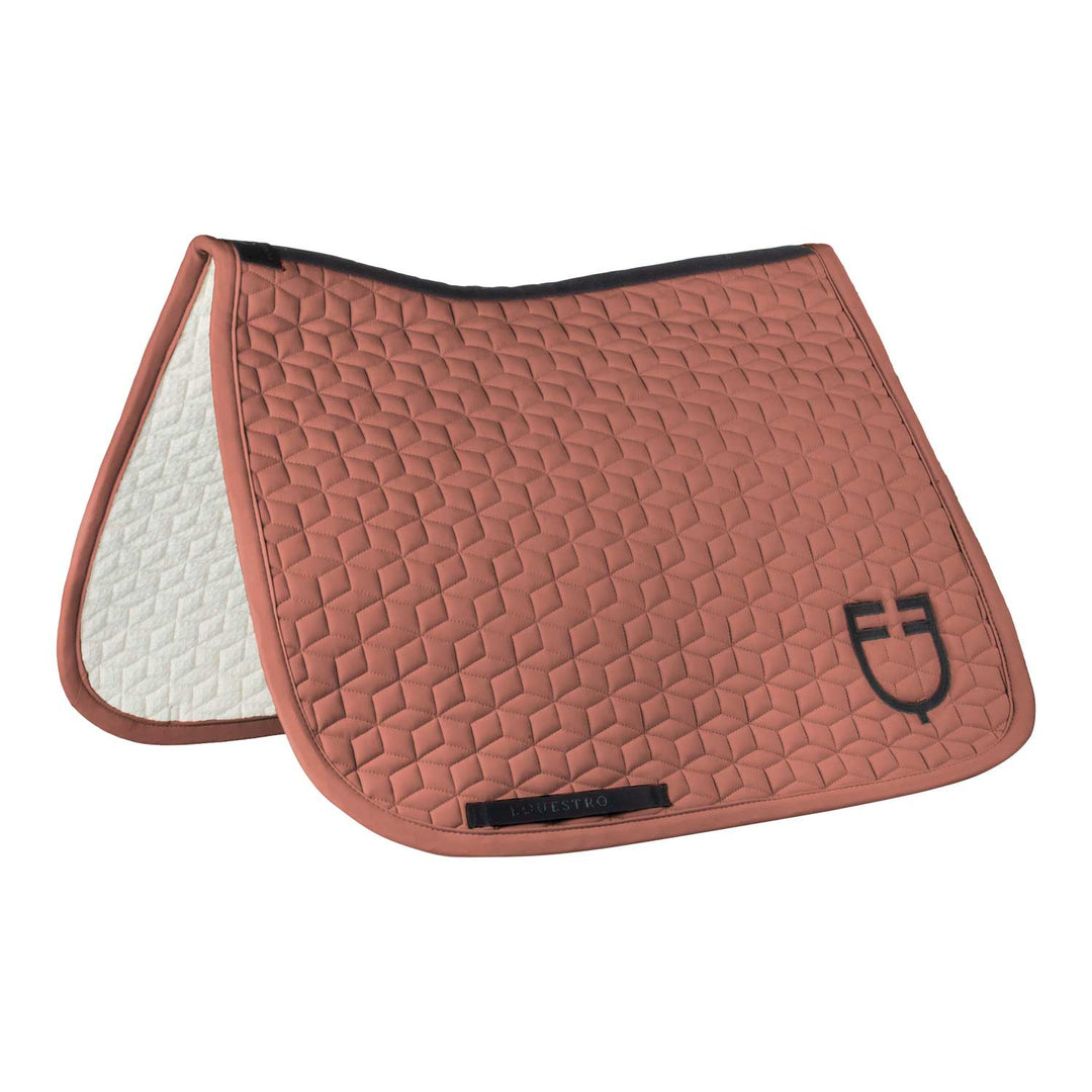 Dressage saddle pad with cube quilting REDWOOD (18-1443)