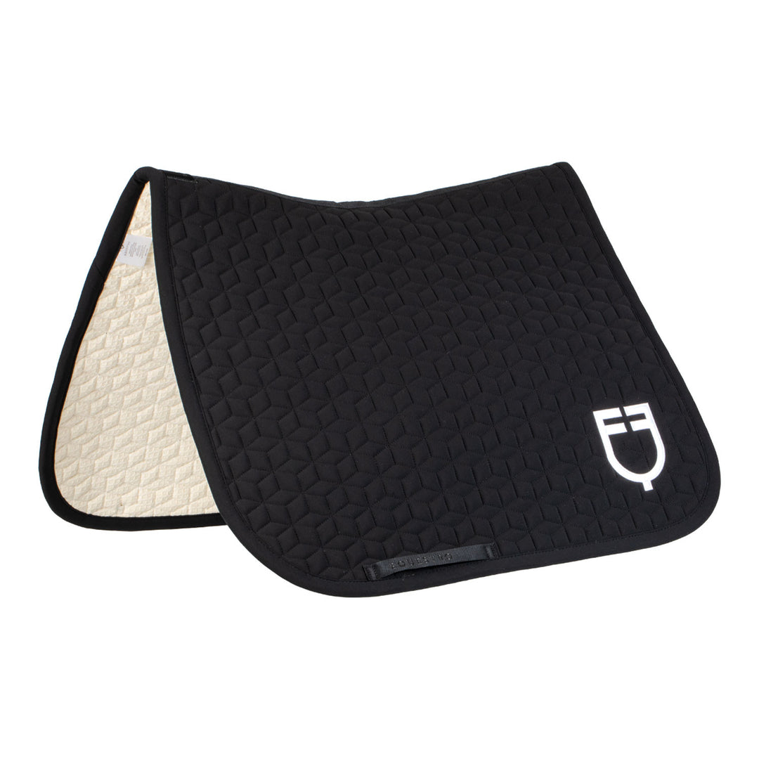 Dressage saddle pad with cube quilting BLACK