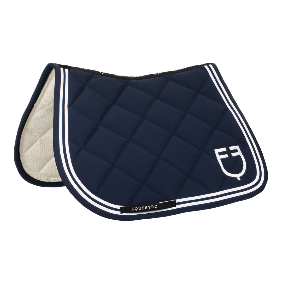 Double Stripes jumping saddle pad in technica NAVY BLAZER (19-3923)/WHITE