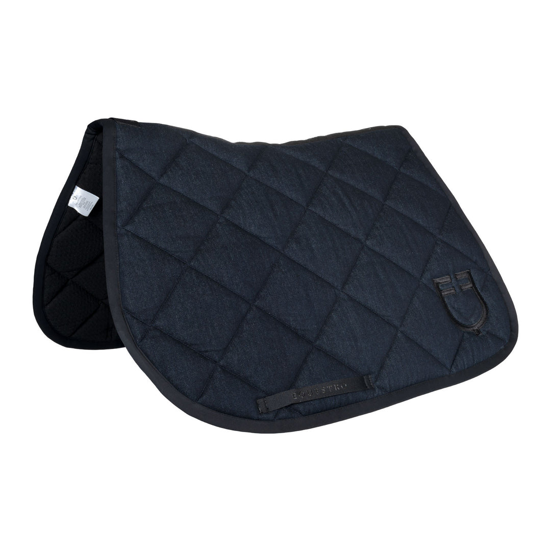 Jumping saddle pad in denim-effect technical  BLUE DENIM