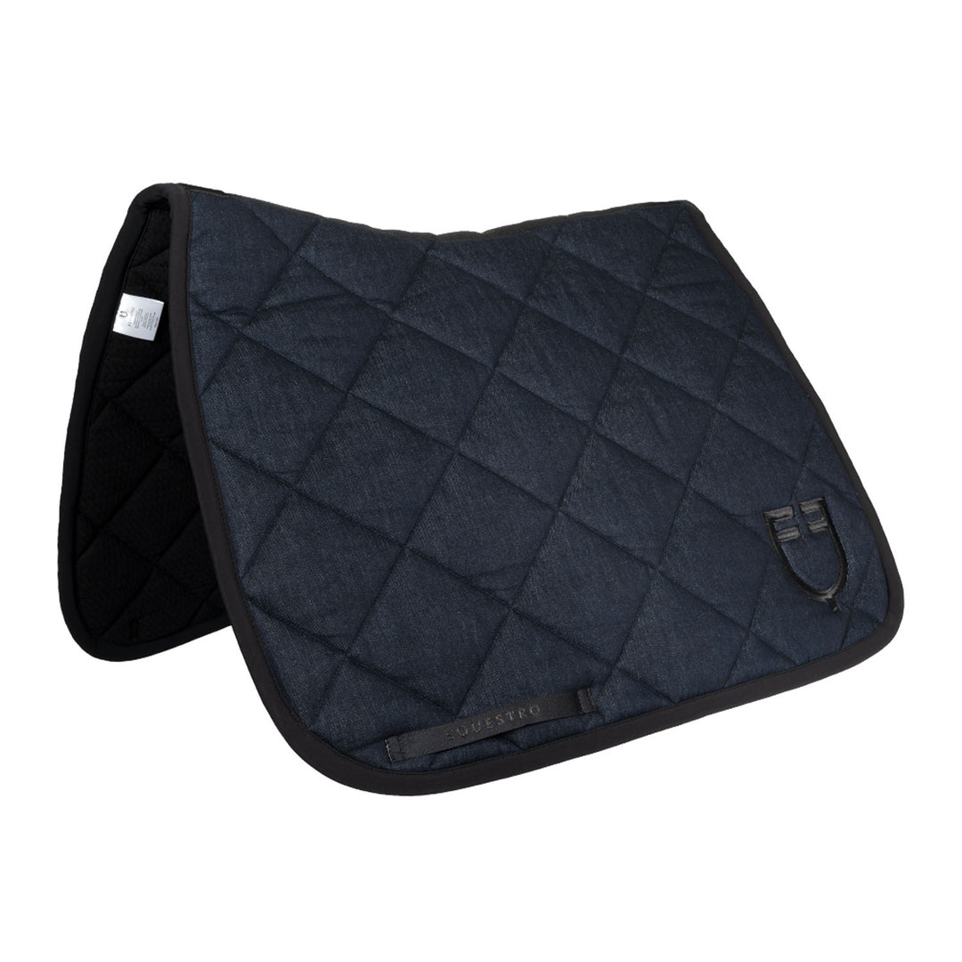 Dressage saddle pad in denim-effect technical BLUE DENIM