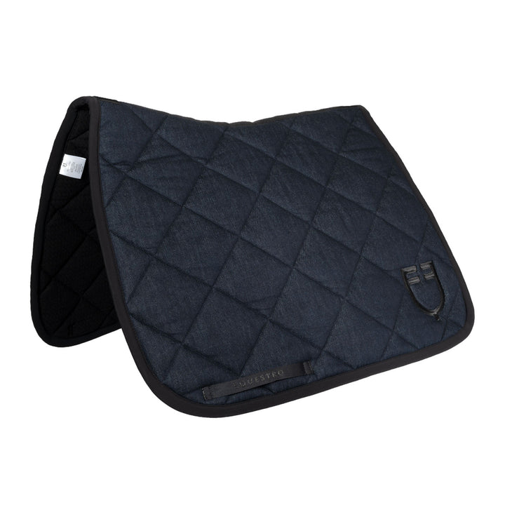Dressage saddle pad in denim-effect technical BLUE DENIM