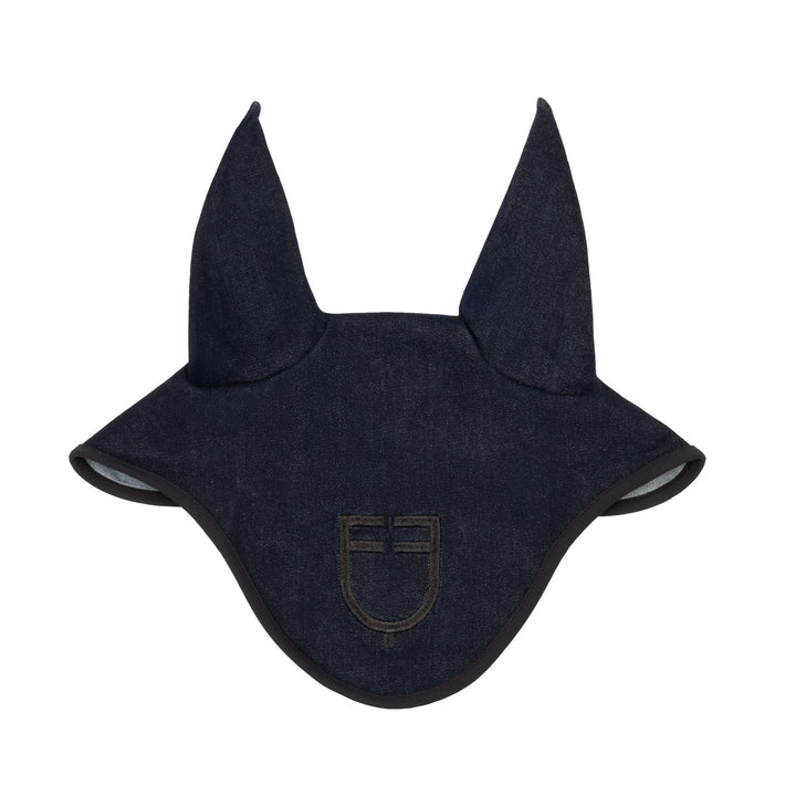 Fly veil in denim-effect technical fabric with logo