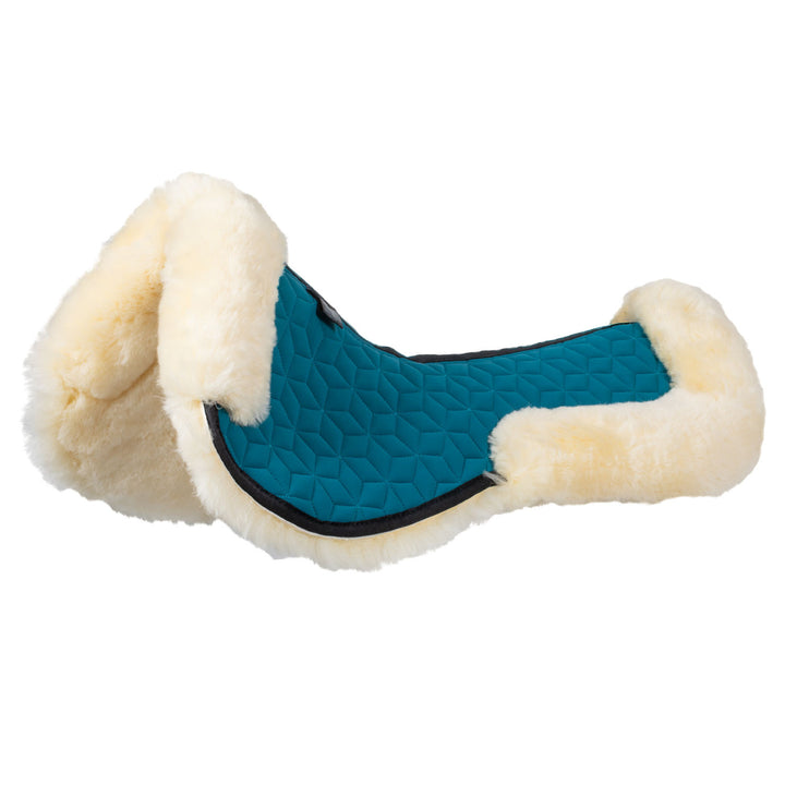 Technical fabric pad with sheepskin PETROL/NATURAL
