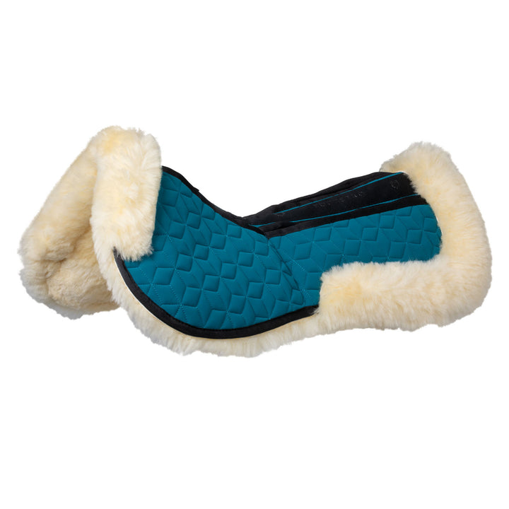Elastane pad with pockets and sheepskin linin PETROL/NATURAL