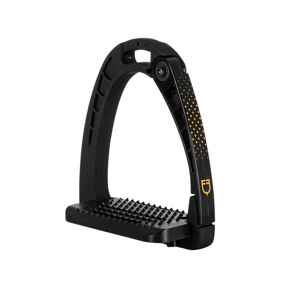 Junior stirrups side opening and wide tread BLACK