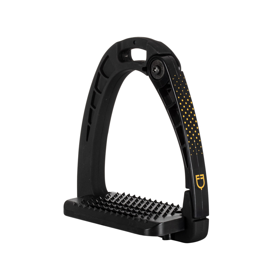 Junior stirrups side opening and wide tread BLACK