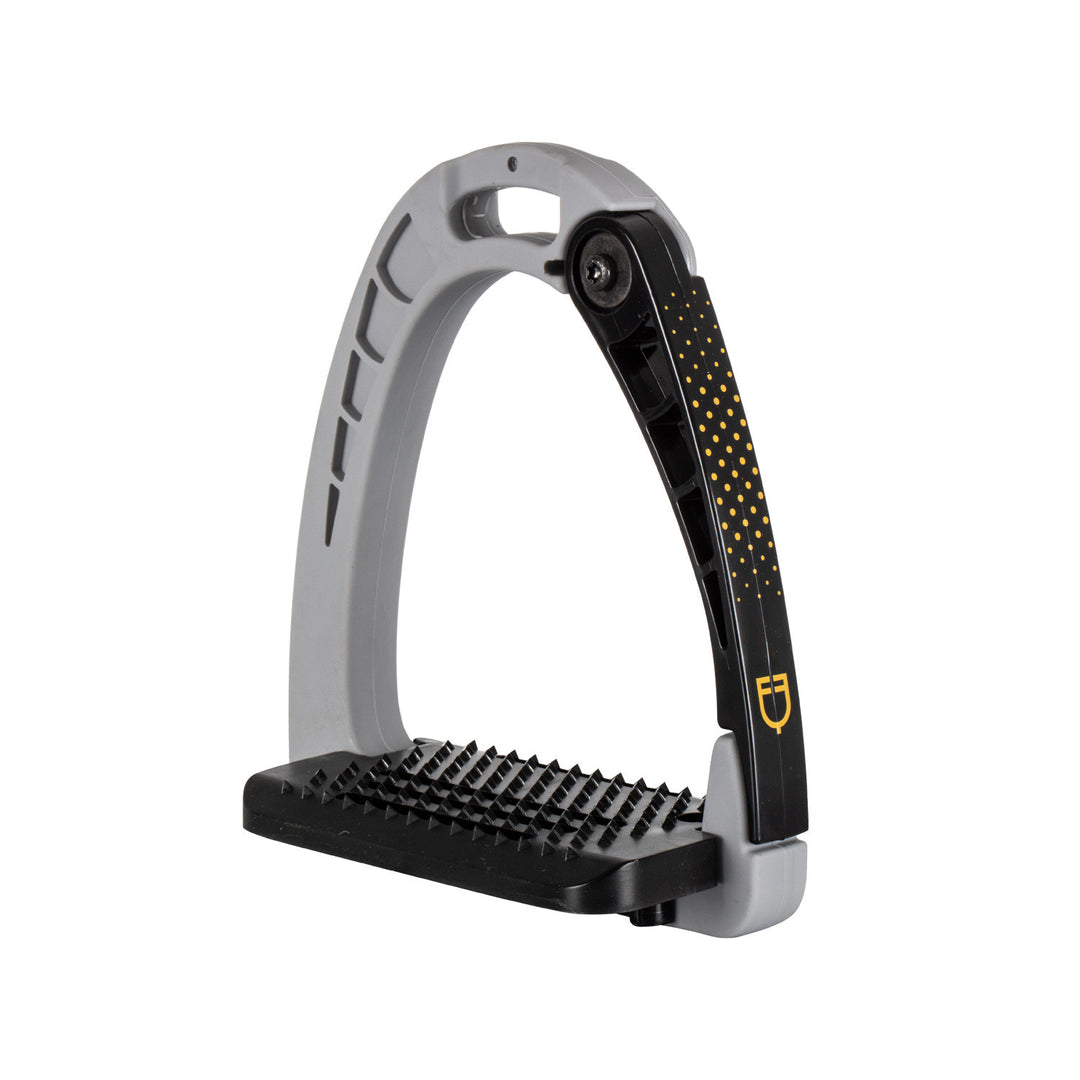 Junior stirrups side opening and wide tread GREY