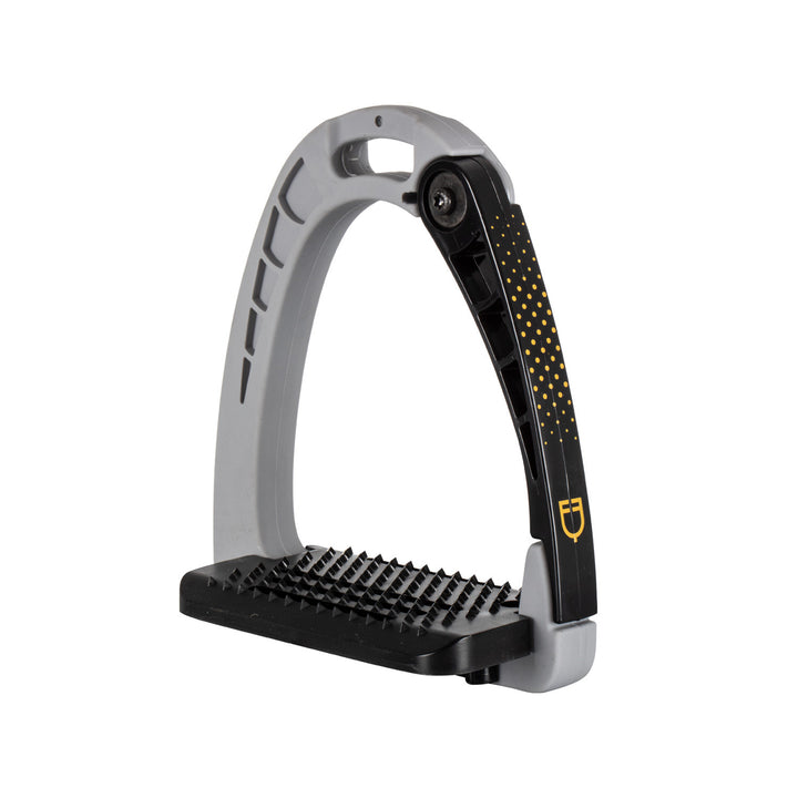 Junior stirrups side opening and wide tread GREY
