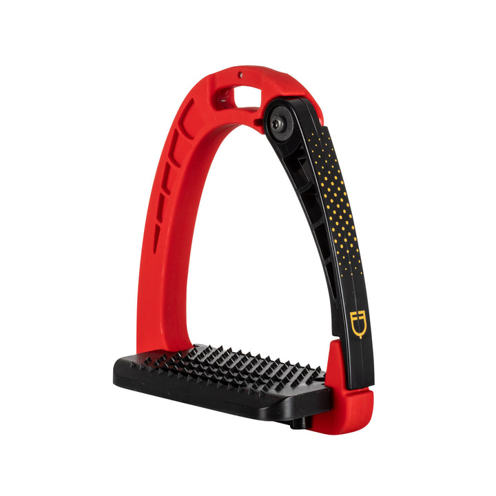 Junior stirrups side opening and wide tread RED