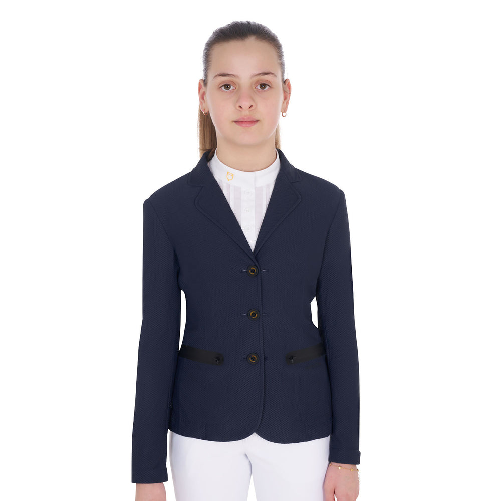 Girls' three-button competition jacket perfor NAVY BLAZER (19-3923)