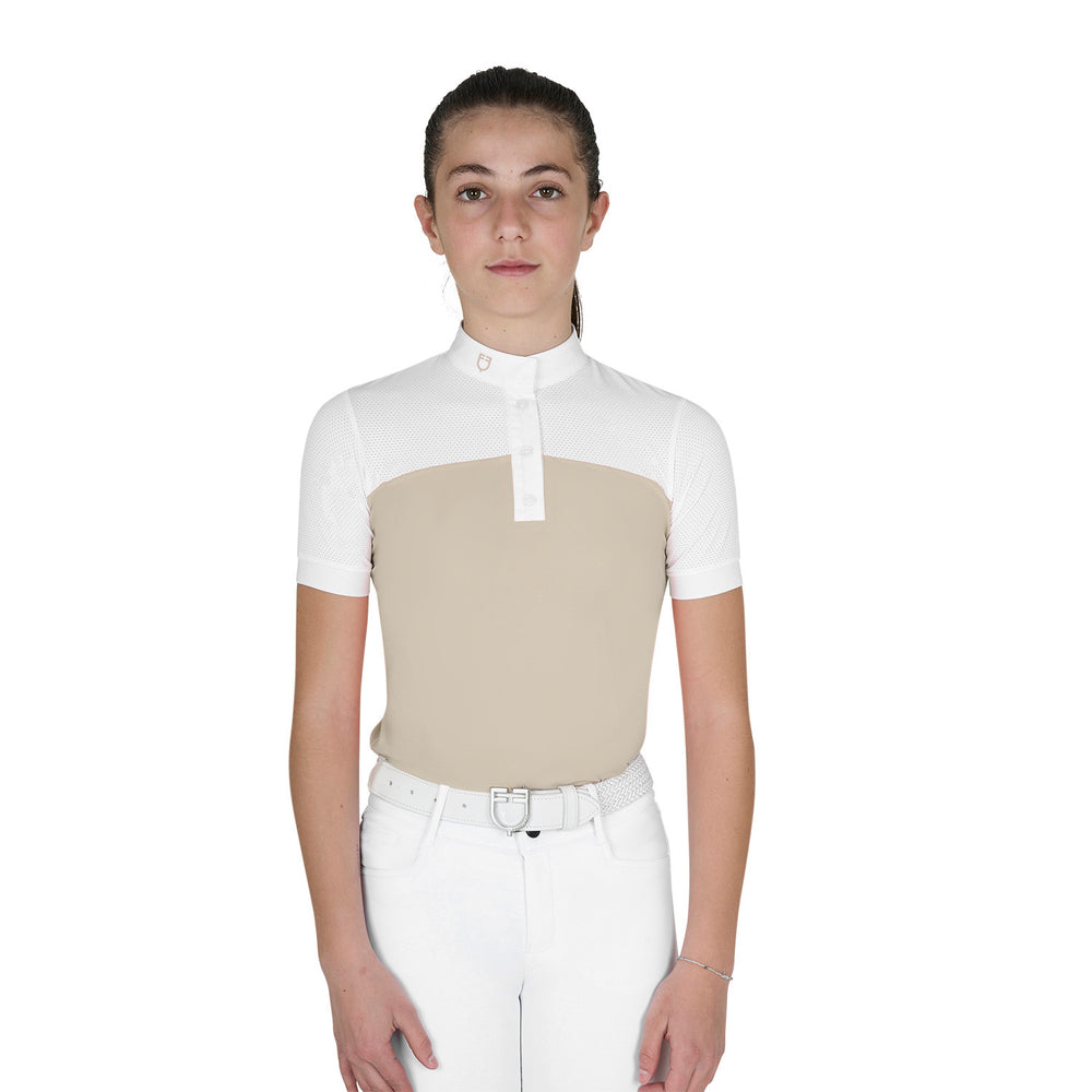 Girls' slim fit competition polo shirt with p OXFORD TAN (15-1306)