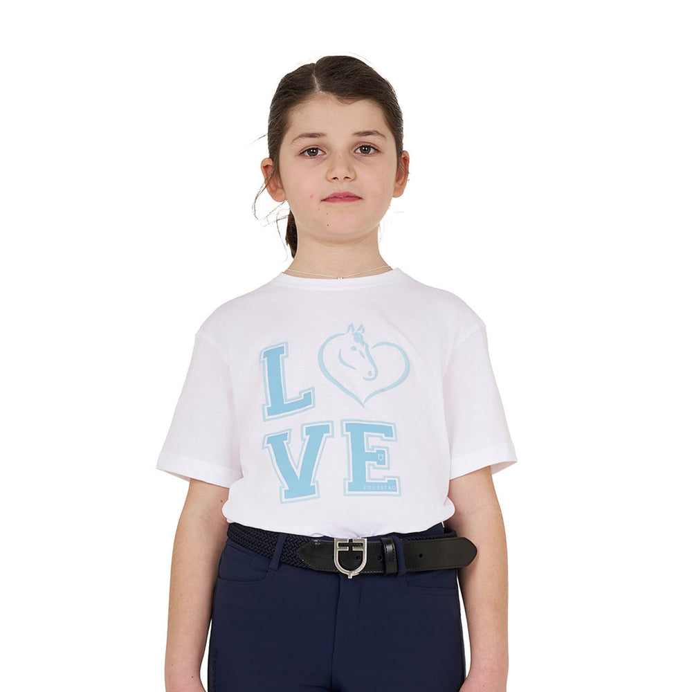 Girls' Love cotton T-shirt WHITE