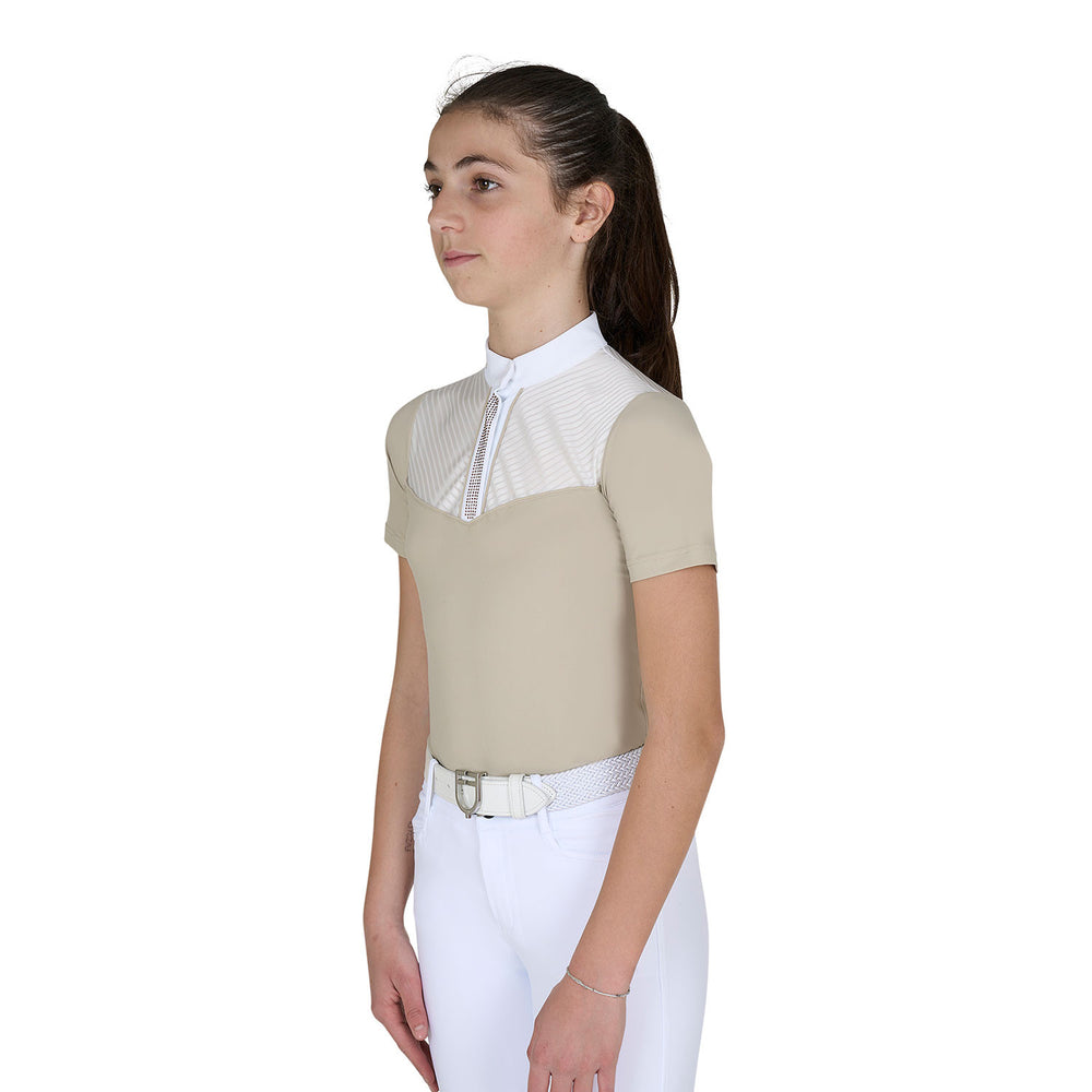 Girls' slim fit competition polo shirt with s OXFORD TAN (15-1306)