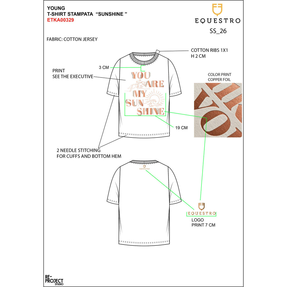 Girls' Sunshine cotton T-shirt WHITE