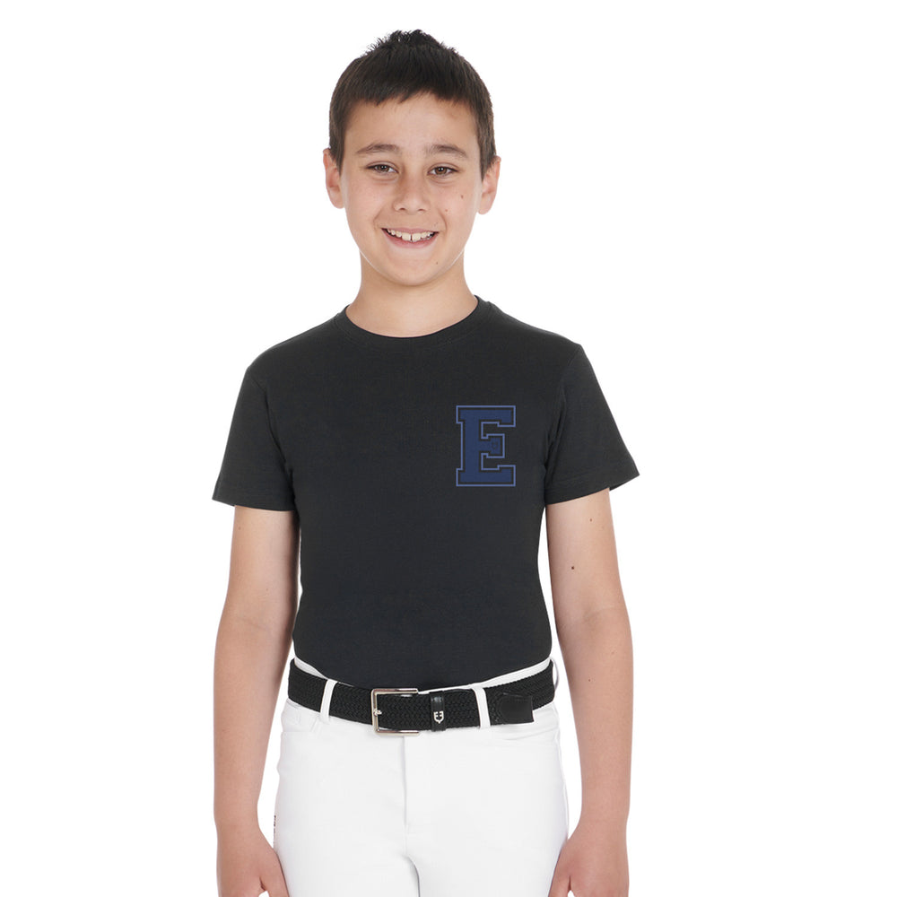 Boys' Monogram cotton T-shirt BLACK
