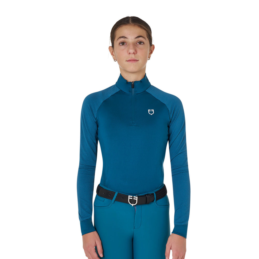 Kids' unisex base layer in technical fabric BLUE CORAL (19-4526)/WHITE