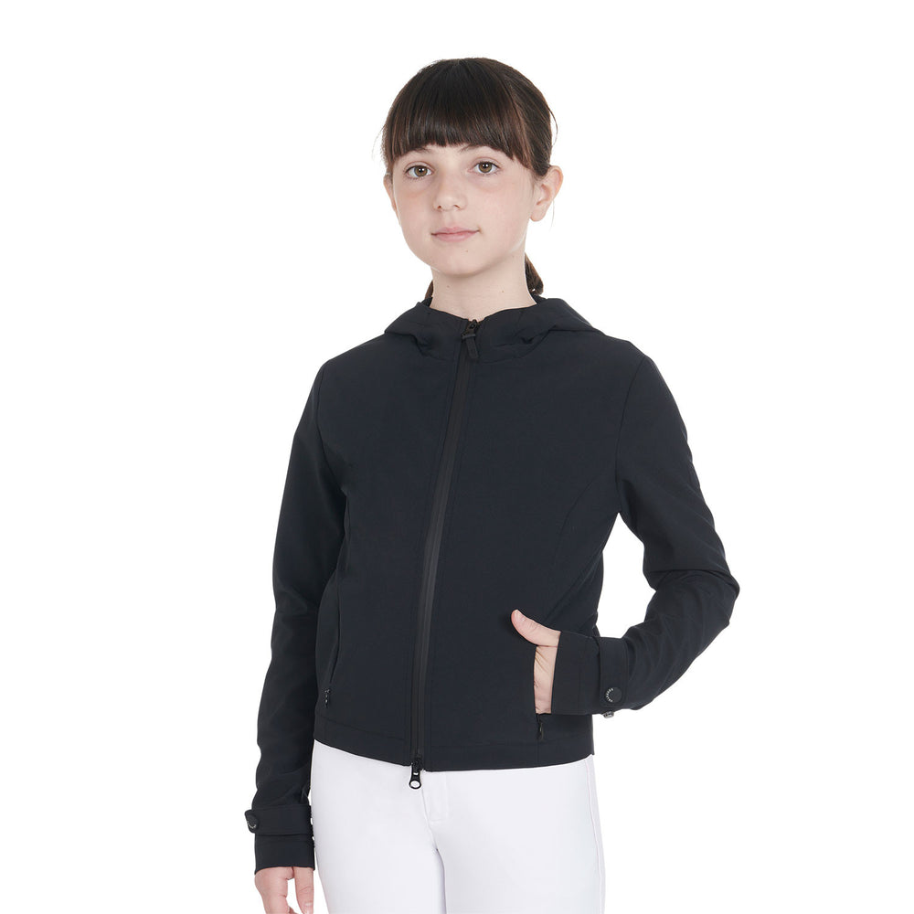 Kids' slim fit softshell jacket in technical  BLACK
