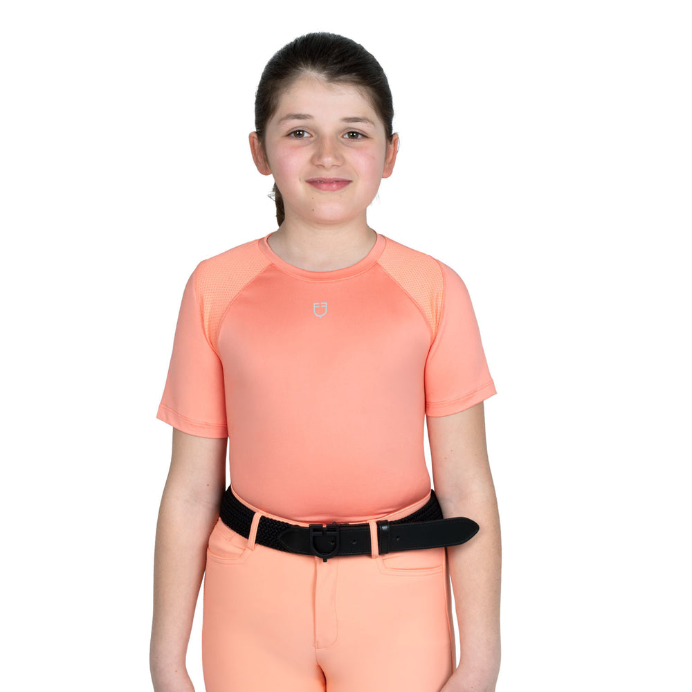 Kids' training t-shirt in technical fabric DESERT FLOWER (15-1435)/HARBOR MIST (14-4202)