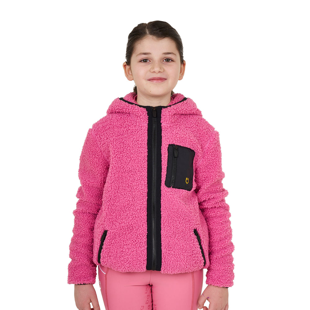 Kids' fleece sweatshirt with front zip CHATEAU ROSE (17-2120)