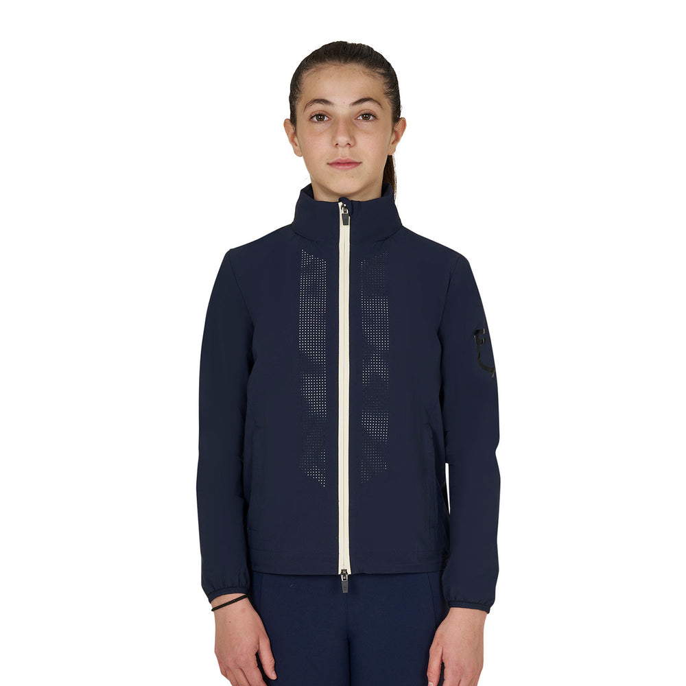 Kids' unisex softshell jacket with back logo NAVY BLAZER (19-3923)
