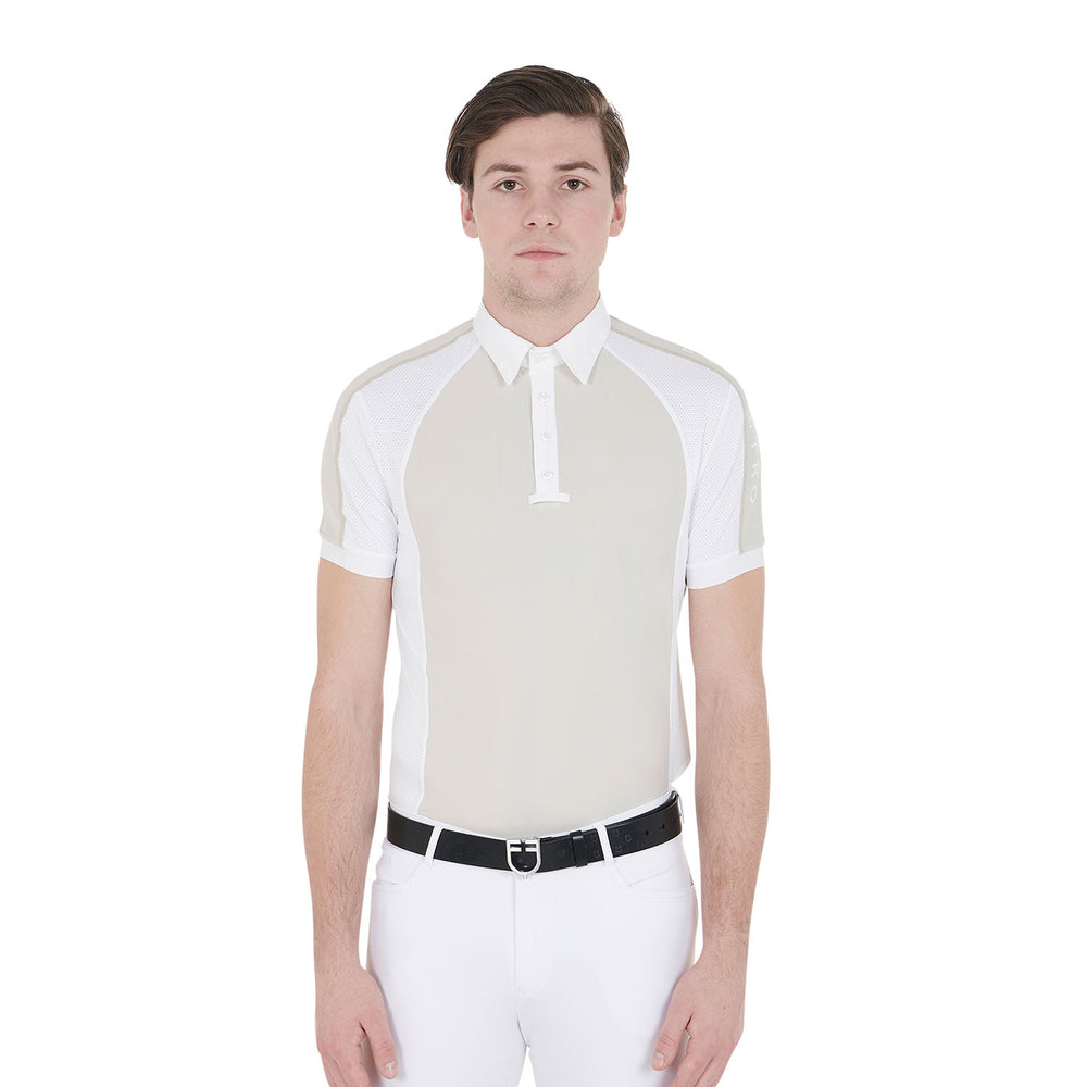 Men's slim fit competition polo shirt four bu GREIGE