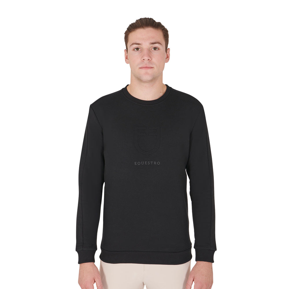 Men's cotton sweatshirt with logo BLACK