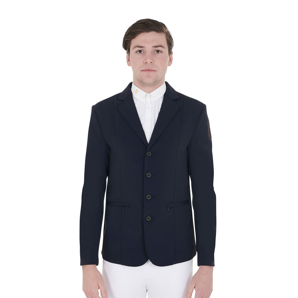 Men's competition jacket with contrasting emb NAVY