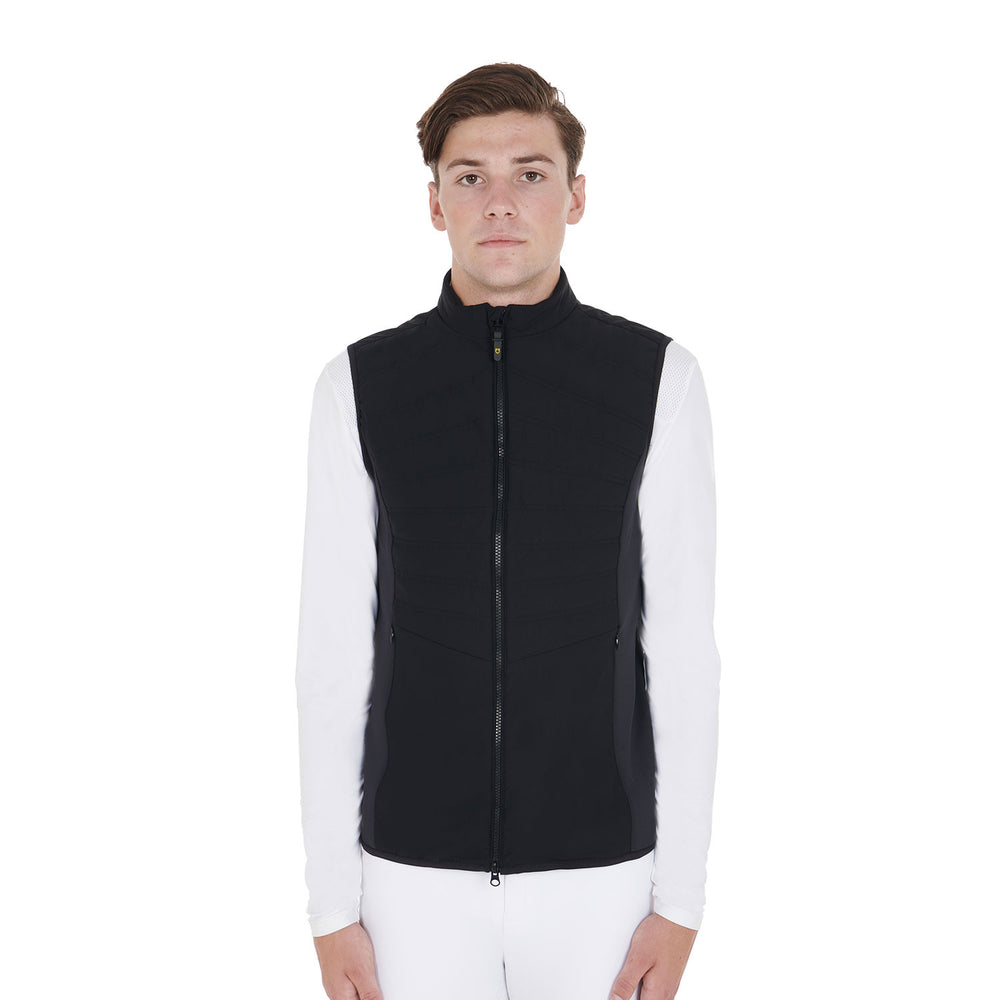 Men's slim fit vest in technical fabric BLACK