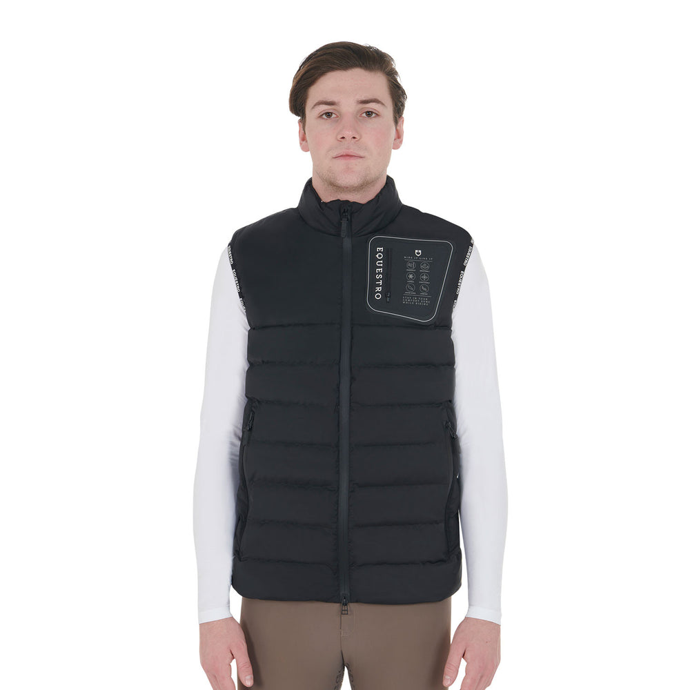 Men's stretch fabric vest silicone patch BLACK
