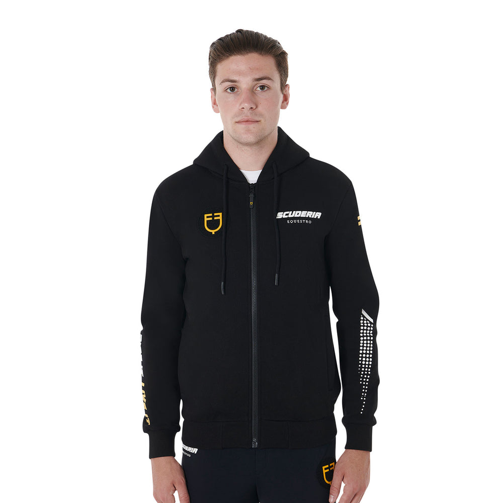Scuderia Equestro men's hooded sweatshirt fle BLACK