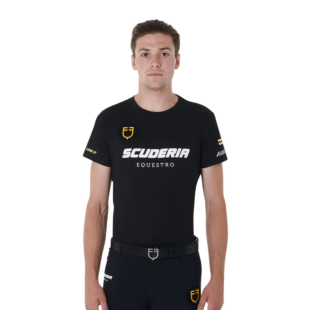 Scuderia Equestro men's stretch cotton T-shir BLACK