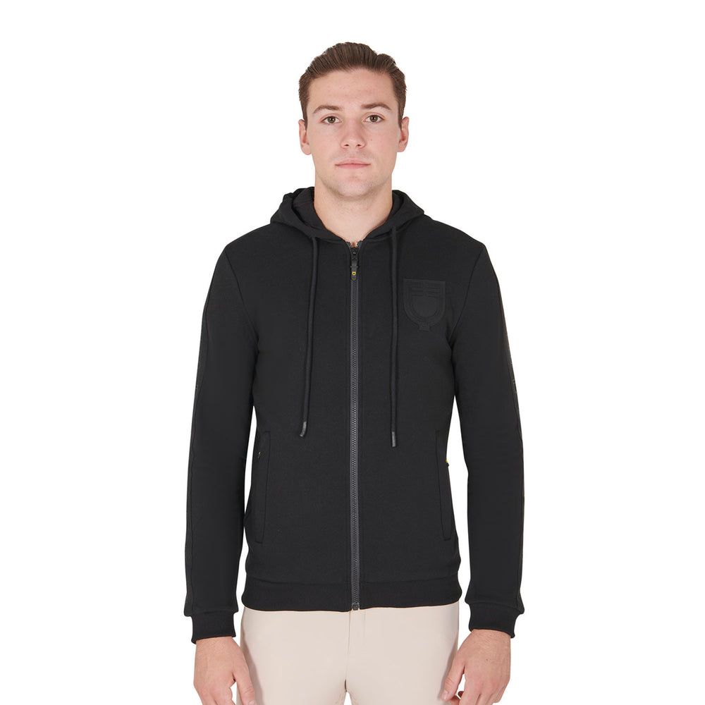 Men's hooded sweatshirt fleece inside BLACK