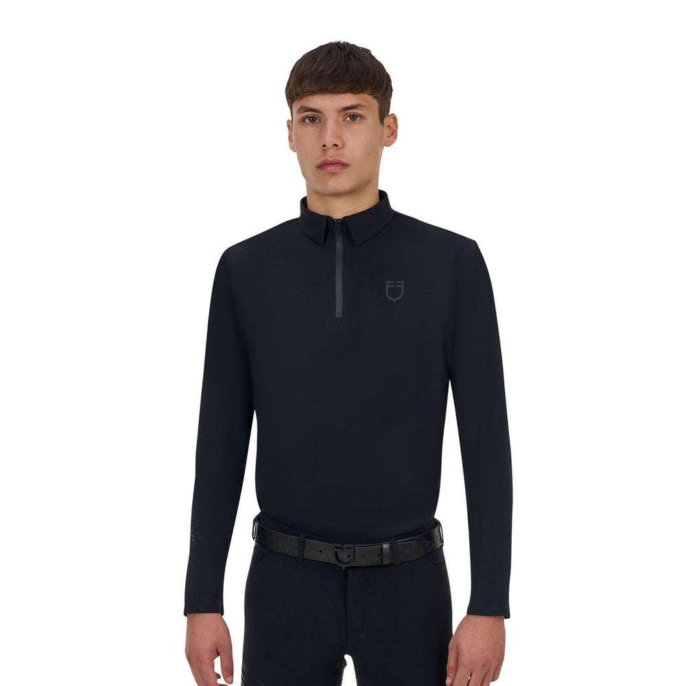 Equestro Ridertechnology men's training polo  BLACK