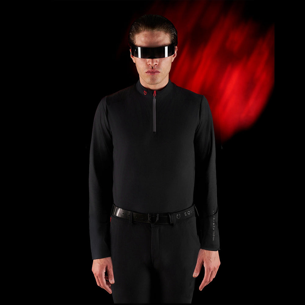 Equestro Ridertechnology men's training polo  BLACK