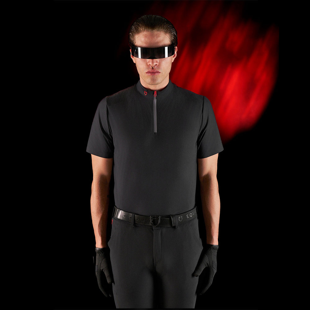 Equestro Ridertechnology men's training polo  BLACK