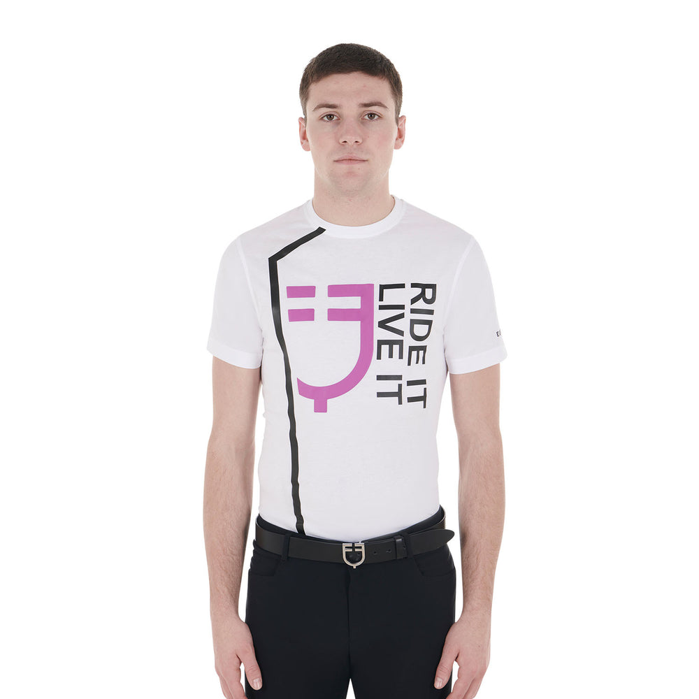 Men's Ride It Live It slim fit T-shirt with l WHITE