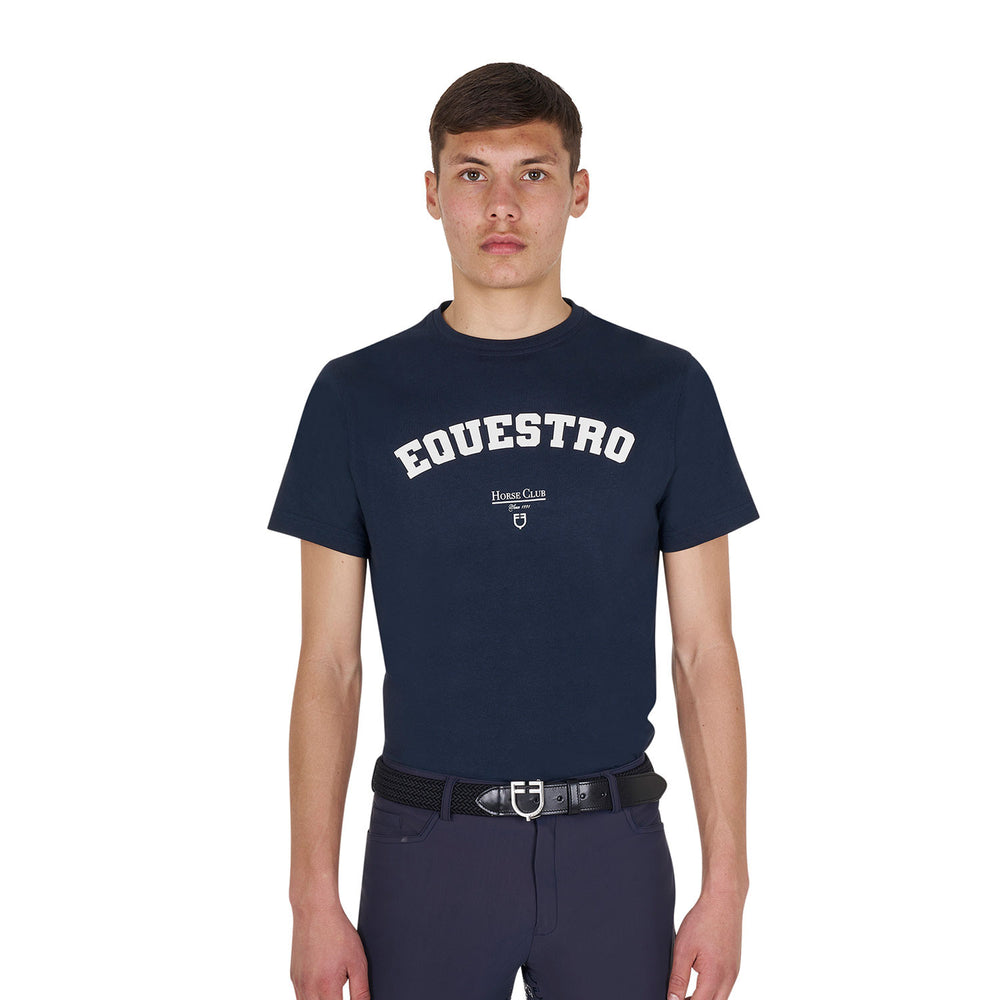 Men's Horse Club cotton T-shirt NAVY