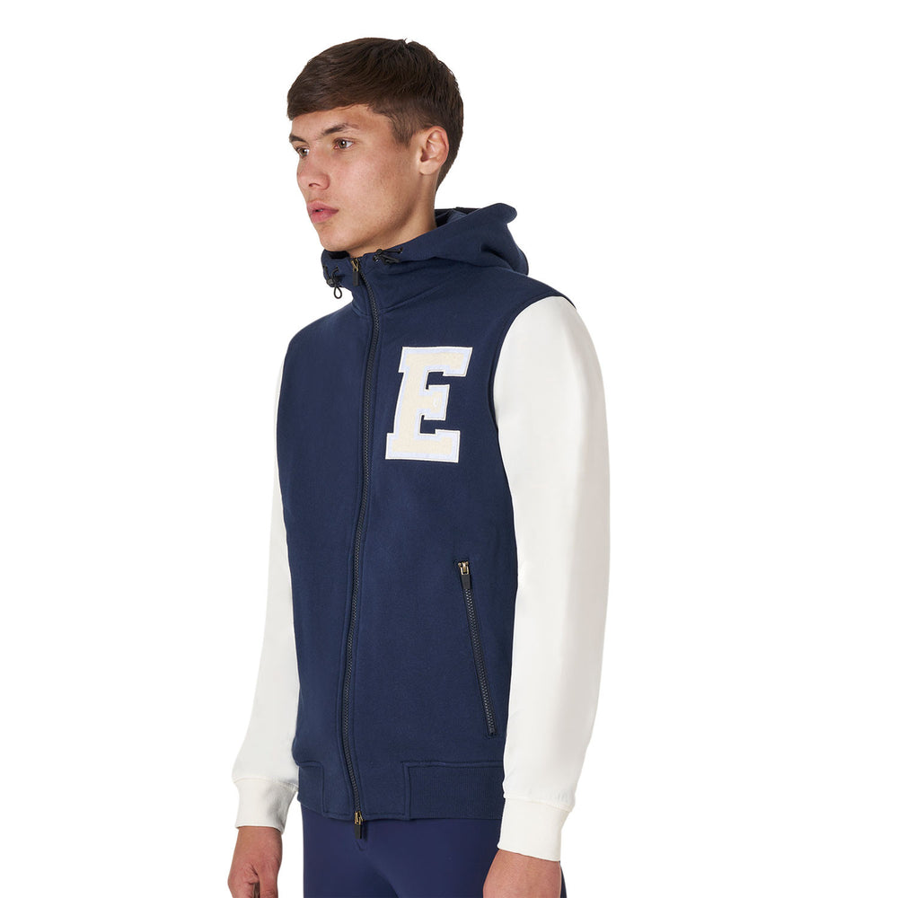 Men's institutional two-tone hoodie with fron NAVY BLAZER (18-3923)/ANTIQUE WHITE (11-0105)