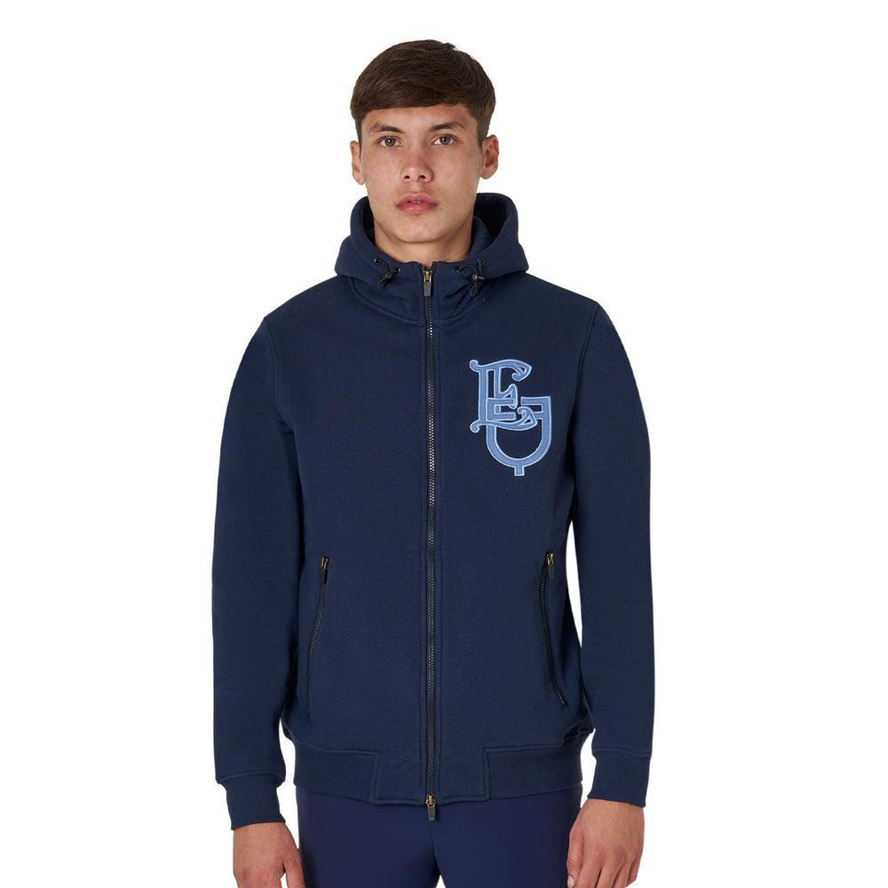 Men's EQ hoodie with front zip NAVY BLAZER (19-3923)
