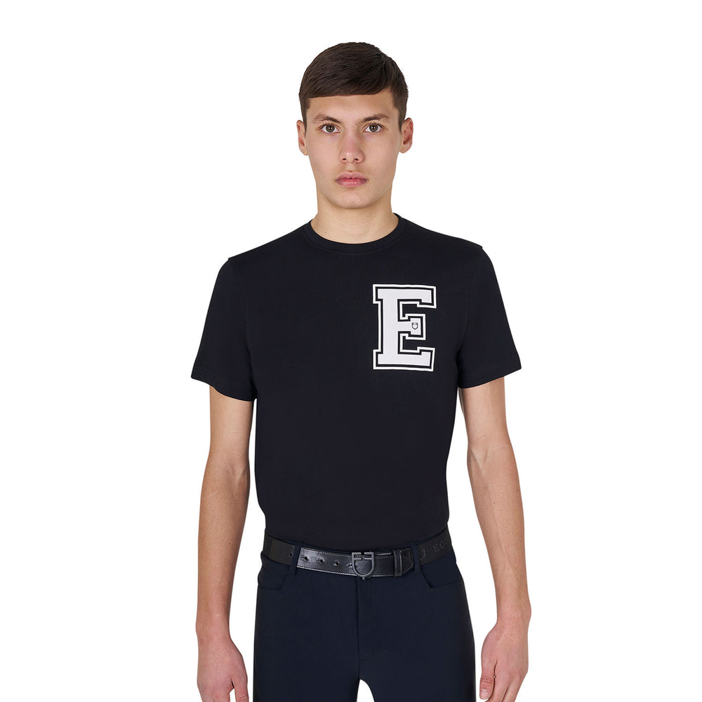Men's Monogram cotton T-shirt BLACK